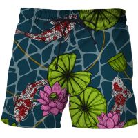 New Lucky Koi Fish 3D Printed Children Shorts Funny Harajuku Fashion Men Beach Pants Holiday Seaside Swim Surffing Shorts