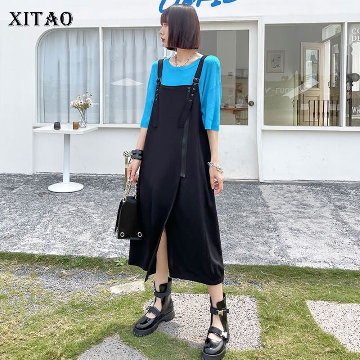 xitao-dress-goddess-fan-black-suspenders-dress