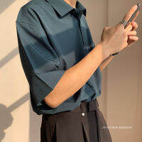 2021 เสื้อเชิ้ตผ้าไอซ์ซิลซ์แบบบางสำหรับฤดูร้อนที่นิยมในโลกออนไลน์ชายแขนสั้นแมทช์ลุคง่ายไม่ต้องรีด ins สไตล์เกาหลีหลวมๆ