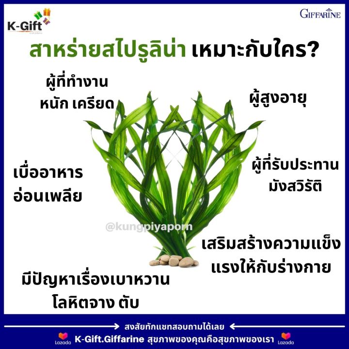 ส่งฟรี-สาหร่ายสไปรู-สไปริน่า-กิฟฟารีน-สาหร่ายเกลียวทอง-spiriluna-โปรตีนจากสาหร่าย-โปรตีนพืช-โปรตีนเม็ด-protein-กิฟฟารีน-สาหร่ายทะเล-spirina-giffarine