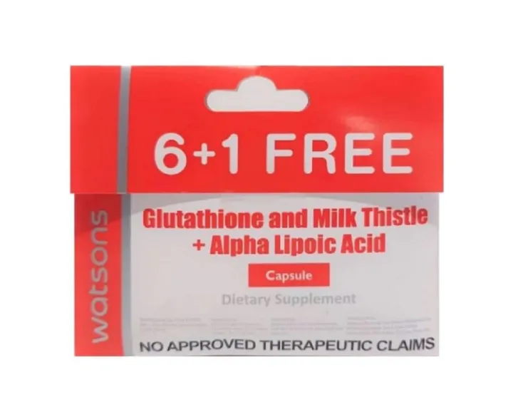 WATSONS Glutathione and Milk Thistle + Alpha Lipoic Acid 6+1 Capsules