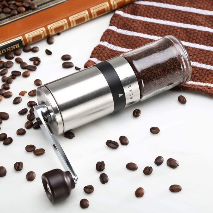 hot-new-homemanual-เครื่องบดกาแฟมือโรงงานกาแฟ-withburrs-6ปรับการตั้งค่าเครื่องมือมือหมุน
