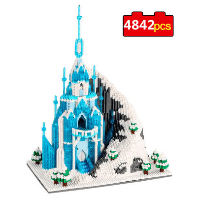 4842pcs Architecture Diamond Building Blocks Snow Ice Frozen Castle Palace Blocks Bricks With Led Light Toys for Children Gifts