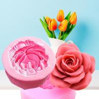 3D Fondant Cake Mold Rose Flower Shaped Cake Mold Craft Cake Art Mould Cake Household Kitchen Baking Silicone Accessories Tools Bread  Cake Cookie Acc