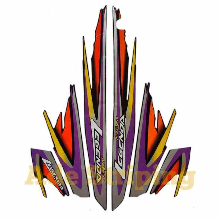 STIKER STRIPING LIS BODY MOTOR HONDA LEGENDA 2001 UNGU STANDAR FULL SET