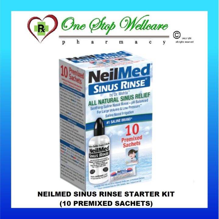 NEILMED SINUS RINSE STARTER KIT (10 PREMIXED SACHETS) (EXP:12/2026 ...