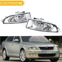 รถสำหรับ Skoda Octavia A5 A6 MK2 FL 2009 2010 2011 2012 2013ด้านหน้าฮาโลเจนไฟตัดหมอกด้วยหลอดไฟหลุมรถจัดแต่งทรงผม