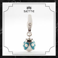 [SETTE] Ladybug-Blue Charm For Pendant/Bracelet Silver 925 Rhodium Plated With Enamel  - BTS2393 [เซตเต้] จี้ชาร์มรูปเต่าทอง ลงยาสีฟ้า ตัวเรือนเงิน 925 ชุบโรเดียม