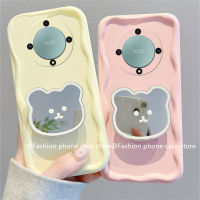 Phone Case เคส Honor X9b 5G ฝาครอบหลังแบบนิ่มตัวยึดกระจกหมีมาการองเคสซิลิโคนโทรศัพท์สีเลนส์ป้องกันซิลิโคนแบบรวมทุกอย่าง2023