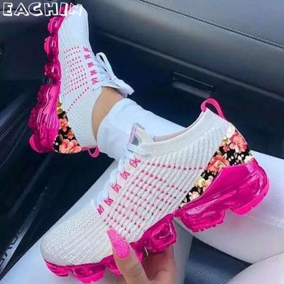 EACHIN Spring Autumn Womens Sneakers Fashion Mesh Breathable Sport Shoes Ladies Outdoor Walking Shoes Casual Sneakers Footwear