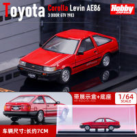 HOBBYJAPAN 1/64 TOYOTA Corolla LEVIN ของเล่นรถ Diecast AE86GT สำหรับเด็กผู้ชายของขวัญวันเกิดคอลเลกชันรถ Kids Toys