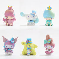 6ชิ้นเซ็ต Sanrio Kuromi My Melody Hello Cinnamoroll ตัวเลขการกระทำพีวีซีรุ่นตุ๊กตาเครื่องประดับของเล่นสำหรับเด็กของขวัญวันเกิด