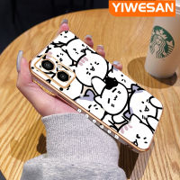 YIWESAN เคสสำหรับ Xiaomi Poco M4 5G Redmi Note 11R ลายการ์ตูนแมวน่ารักบางใหม่ขอบชุบหรูหราเคสมือถือสี่เหลี่ยมเคสซิลิโคนกันกระแทกด้านหลังเคสป้องกันเลนส์กล้อง