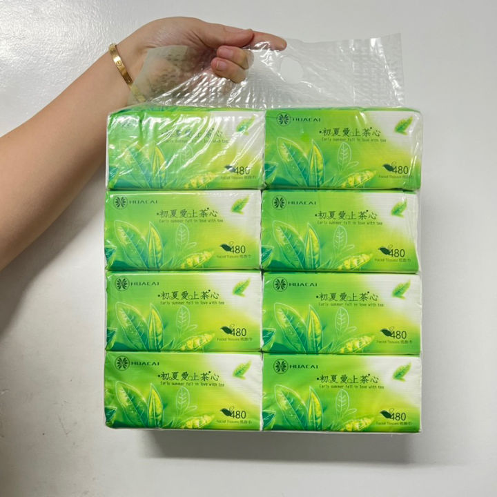 10pack (480 sheets x 8 Packs) Organic green tea Facial Tissue Paper ...