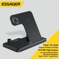 Essager ไร้สายอย่างเร็วที่ชาร์จแบบไร้สายพับได้แบบ4 In 1,15W แบบพกพาชาร์จเร็วที่ชาร์จแบบไร้สายไอพอดไอวอทช์