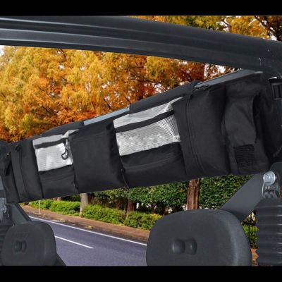 1 PCS UTV Roll Bar Cage Organizer Storage Bag Black Replacement for Polaris Ranger RZR 570 800 900 XP 1000 Kawasaki Teryx Honda