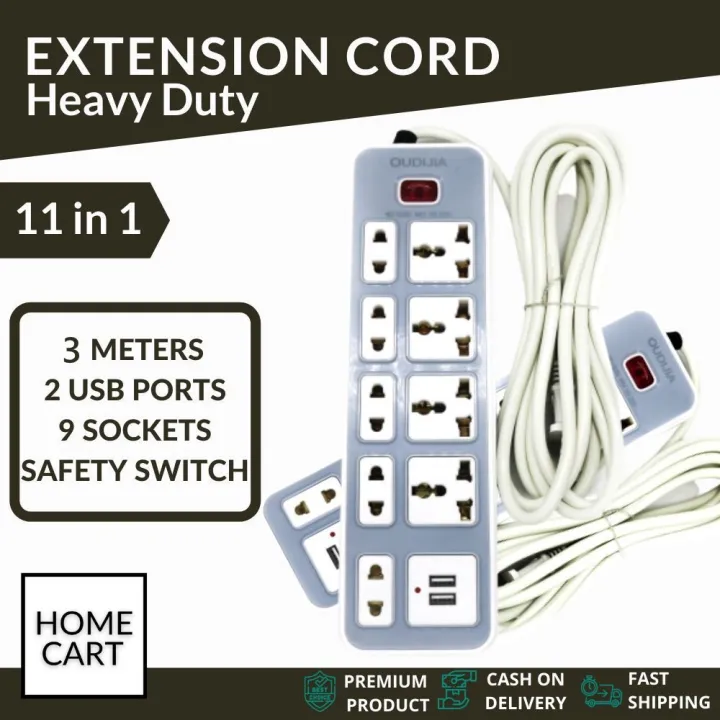 Extension wire with socket Extension cord with usb port With 7/9