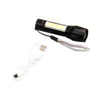 LED FLASHLIGHT RECHARGEABLE WATERPROOF USB CHARGE Outdoor Camping and Mountaineering on Foot COB Strong Light