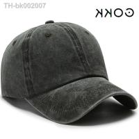 ℗✶ COKK Washed Cotton Adjustable Solid Color Baseball Cap Women Men Unisex Couple Cap Fashion Dad Hat Snapback Cap High Quality