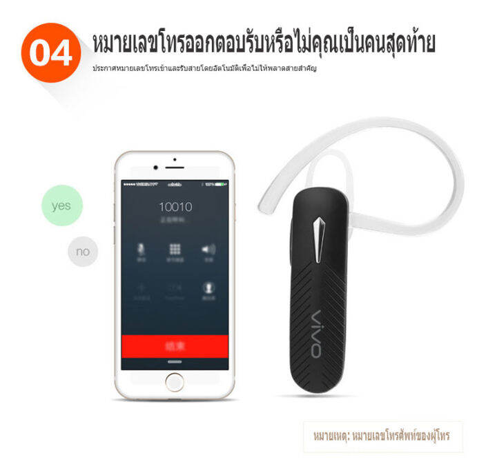 vivo-หูฟังบลูทูธ-ไร้สาย-bluetooth-headset-4-0-รุ่นm-165-black-white