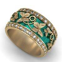 ™► jiyi946012824 Ethnic Rings for Wedding Gifts Inlaid with