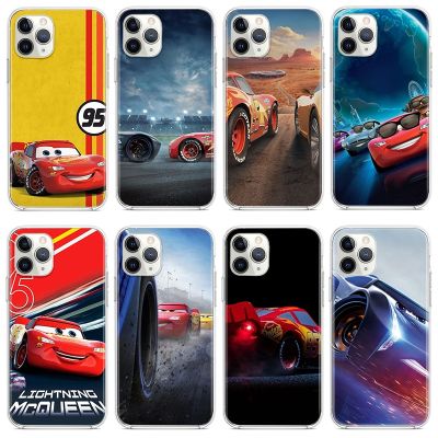 Cars Lightning McQueen Phone Case For Apple iPhone 14 13 12 11 SE XS XR X 7 8 mini Plus Pro MAX 2020 Transparent Cover