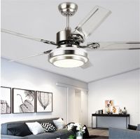 Factory wholesale high quality 52 Inch stainless steel LED Ceiling Fans Creative simplicity 4 leaves led Fan lights Exhaust Fans