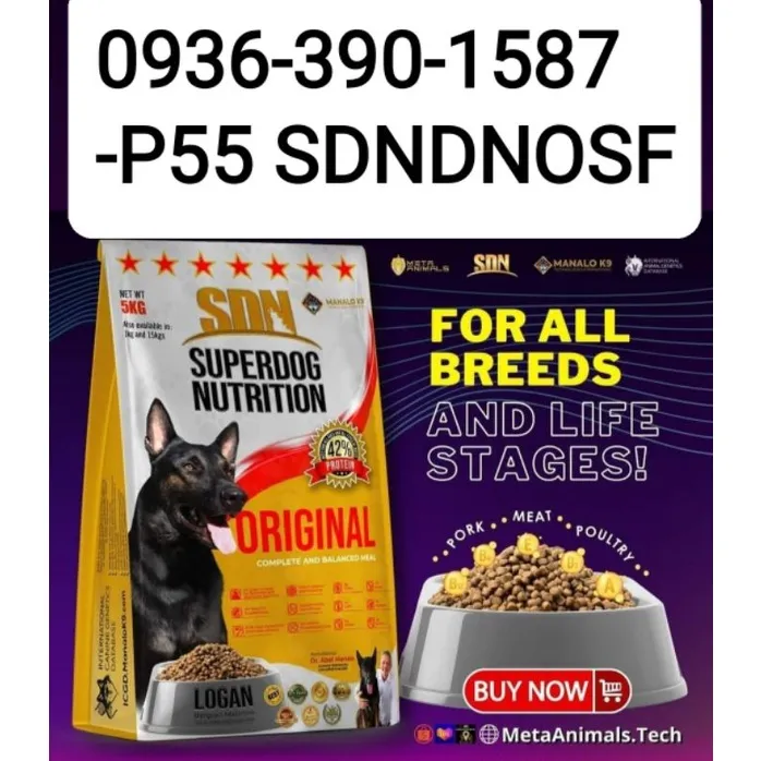 all ORIGINAL SDN dog food 1kg repacked for all breed and all age ( free