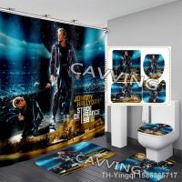 【hot】♙▧  Johnny Hallyday Shower Curtains Curtain Anti-slip Set Toilet Rugs  h02