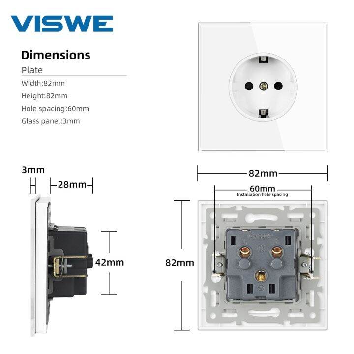 viswe-eu-standard-power-wall-socket-220v-16a-white-full-mirror-tempered-glass-panel-electrical-outlets-home-improvements