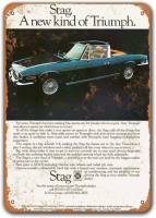 Tanlinxin Vintage 1971 Triumph Stag Car Tin Sign-โปสเตอร์แผ่นโลหะย้อนยุคสำหรับผับถ้ำมนุษย์หรือห้องครัว-ตกแต่งผนังที่สมบูรณ์แบบสำหรับบ้านไร่หรือโรงรถ