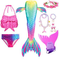 Kids Mermaid Tail Swimming Costumes Cosplay Costume For Holiday Beach Clothes Mermaid Swimsuit for Kids Swimmable Dresses