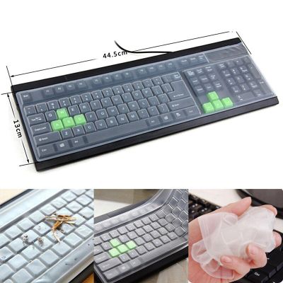 1PC Soft Silicone Keyboard Cover For Universal Desktop Computer Anti-dust Keyboard Cover Case Transparent Clear Protecter Film Keyboard Accessories