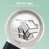 เลนส์ออพติคอลทำจากอะคริลิกแบบแว่นขยายแบบมือถือ30X แว่นขยาย3 LED 1 UV สำหรับการสังเกตเครื่องประดับ