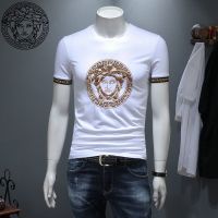 CODLiang Te 2021 Summer Versac Short-sleeved Mens T-shirt Round Neck Repair Medusa Body Trend Personality Printing Half-sleeved Men