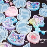 12 Styles DIY Epoxy Quicksand Jewelry Mold Ice Cream Strawberry Moon Star Planet Shaped Silicone Mould