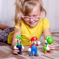 Super Mary Series Action Figureของเล่นMario Bros Luigi Yoshi Donkey Kong Warioอะนิเมะชุดเครื่องประดับเด็กของขวัญวันเกิด