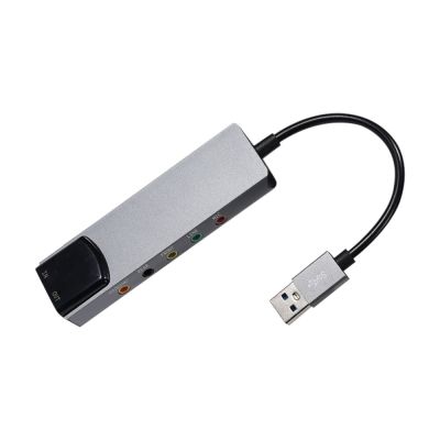 6in USB การ์ดเสียงภายนอก1 USB ถึง3.5มม. อะแดปเตอร์เสียง USB เพื่อไมโครโฟนหูฟังการ์ดเสียงใยแก้วนำแสงภายนอกฟังก์ชั่นเสียงผสม LSK3825การ์ดเสียง