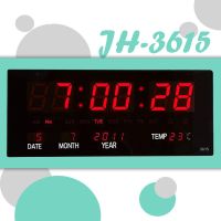 น่าซื้อ นาฬิกาดิจิตอลรุ่นใหม่ LED JH-3615 แขวนติดผนัง Number Clock แขวนผนัง รุ่น NO 3615 LED ขนาด 36x15x3CM มีตัวเลขให้เลือก2สี สุดคุ้ม นาฬิกาแขวนผนัง นาฬิกาแขวนใหญ่ นาฬิกา ติด ผนัง นาฬิกาแขวนเก๋ๆ