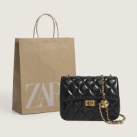 Zara○ หนังแกะใหม่กระเป๋าหิ้วโซ่ลมหวานเล็กกระเป๋าทองขนาดเล็กกระเป๋าถือผู้หญิงโจ๊กเกอร์อ้วน