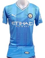 เสื้อบอลกีฬาผู้ชายทีมสโมสรฟุตบอลทีมแมนเชสเตอร์ซิตี/Manchester City รุ่นปี 2023-2024 แห้งเร็ว ระบายอากาศได้ ใส่สบาย ใส่ได้ทุกเพศ ทุกวัย