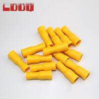 LDDQ 100pcs Female Bullet Butt Crimp Terminal Fully Insulated Yellow Quick Connector 12-10 AWG Electrical Audio Wiring Promotion