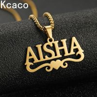 Customized Name Necklaces Pendants for Men Women Personalized Custom Gold Plated Pearl Chain Stainless Steel Nameplate Jewelry Fashion Chain Necklaces