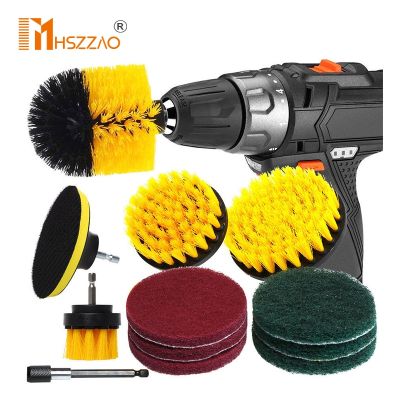 1/3/6/12Pcs Electric Scrubber Brush Drill Brush Kit Plastic Round Cleaning Brush For Carpet Glass 4 39; 39; Car Tires Nylon Brushes