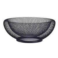 Hot Metal Mesh Creative Countertop Fruit Snacks Basket Bowl Stand for Kitchen Large Black Decorative Table Centerpiece Holder f