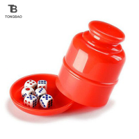 TONGBAO01 Bar PARTY DICE CUP drinking BOARD เกมพนันลูกเต๋ากล่องที่มี5 D6ลูกเต๋า