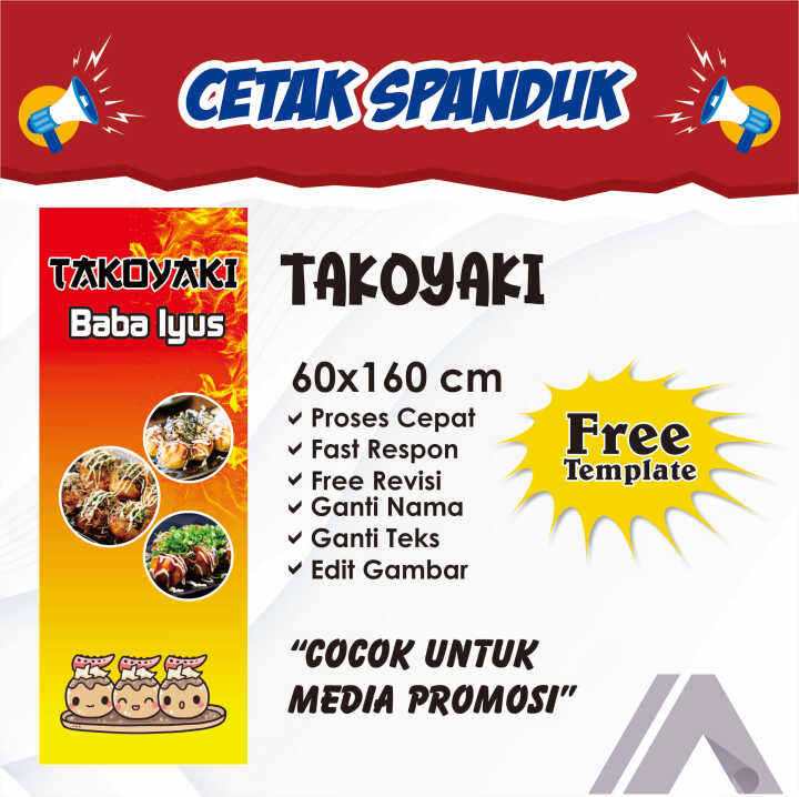 Cetak Spanduk Banner Takoyaki 60x160 Portrait | Lazada Indonesia