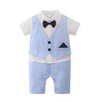 [COD] Childrens wholesale first-hand source Korean version two-piece summer dress short-sleeved breathable baby jumpsuit for boys