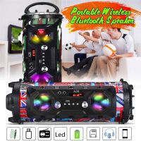 Bluetooth Speaker A28 Portable Wireless Stereo Bass Subwoofer Karaoke Party Speakers with RGB LED Light Support FM Radio TF Card