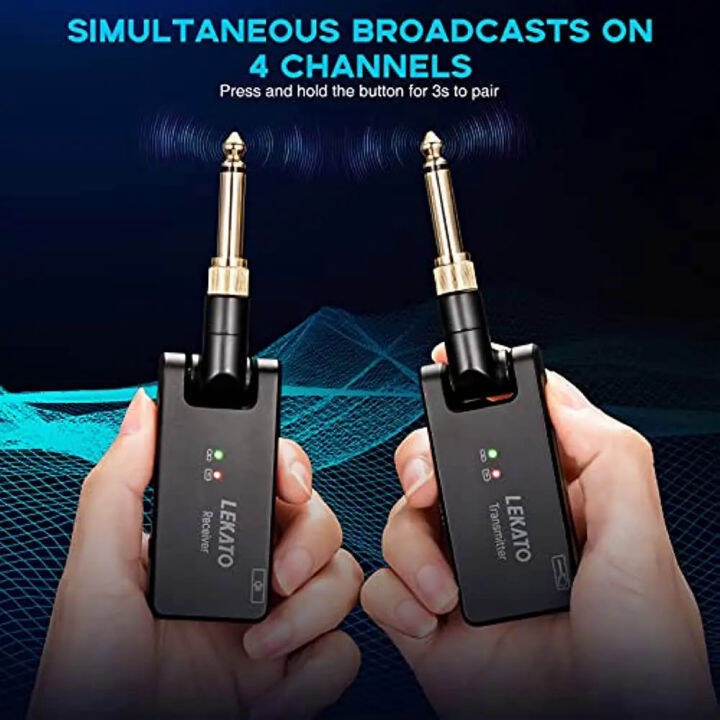 LEKATO Guitar Wireless Transmitter Receiver 2.4Ghz Reharbable Wireless